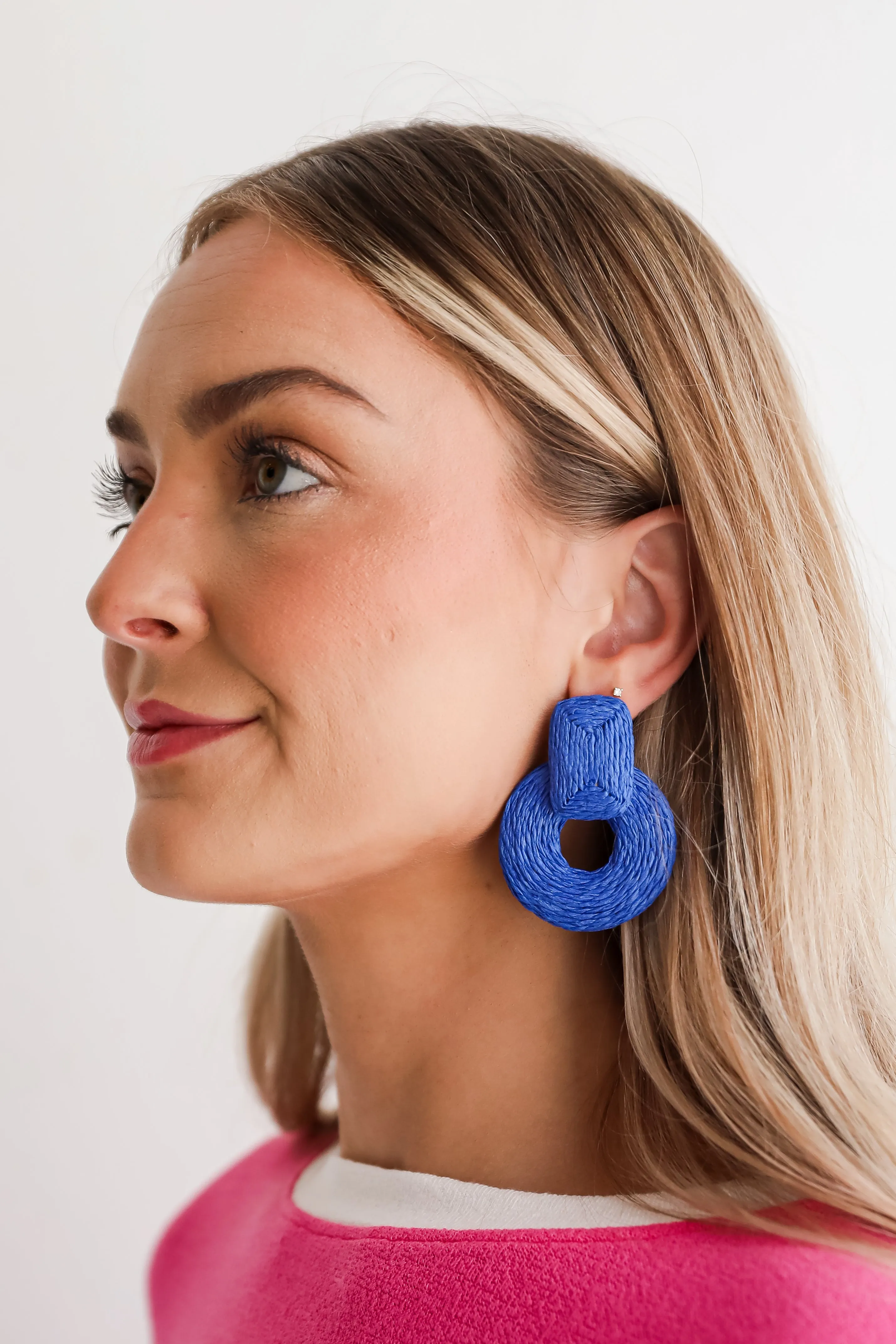 FINAL SALE - Alice Blue Straw Statement Earrings