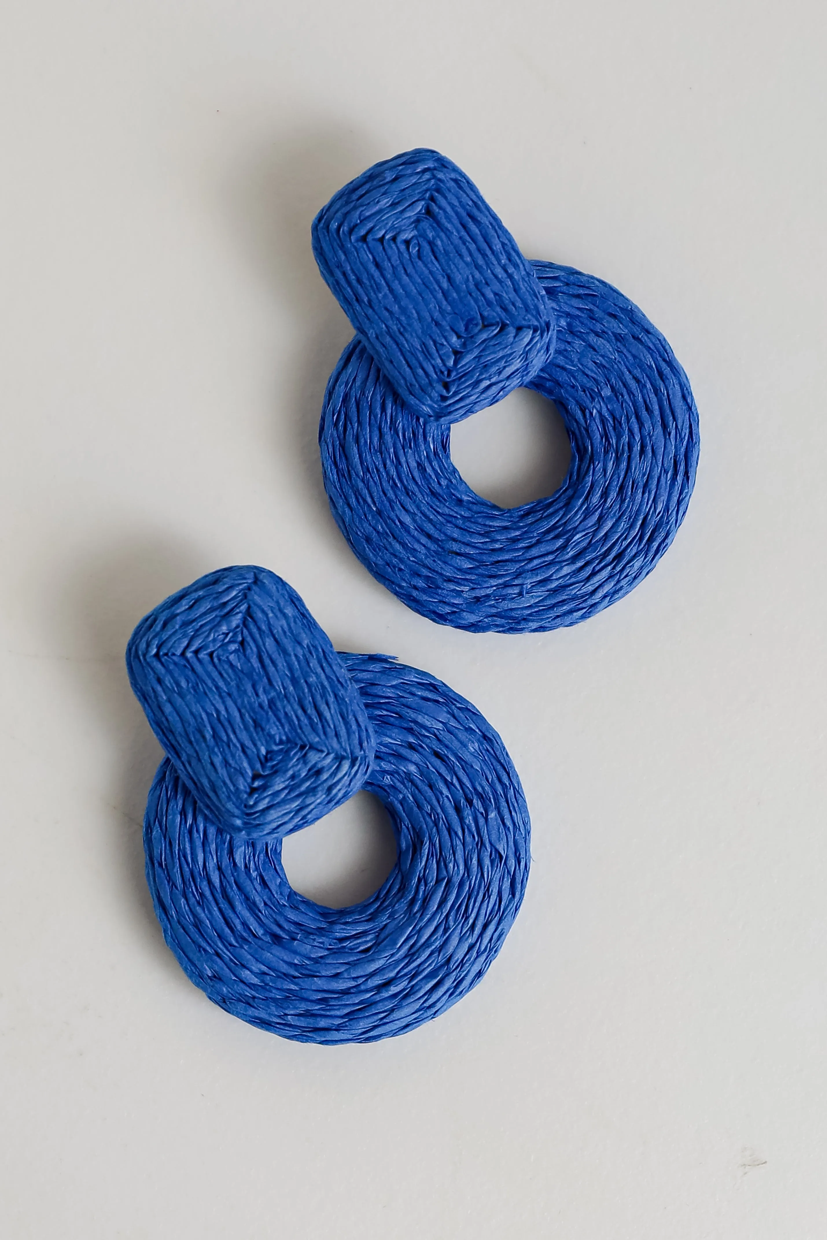 FINAL SALE - Alice Blue Straw Statement Earrings