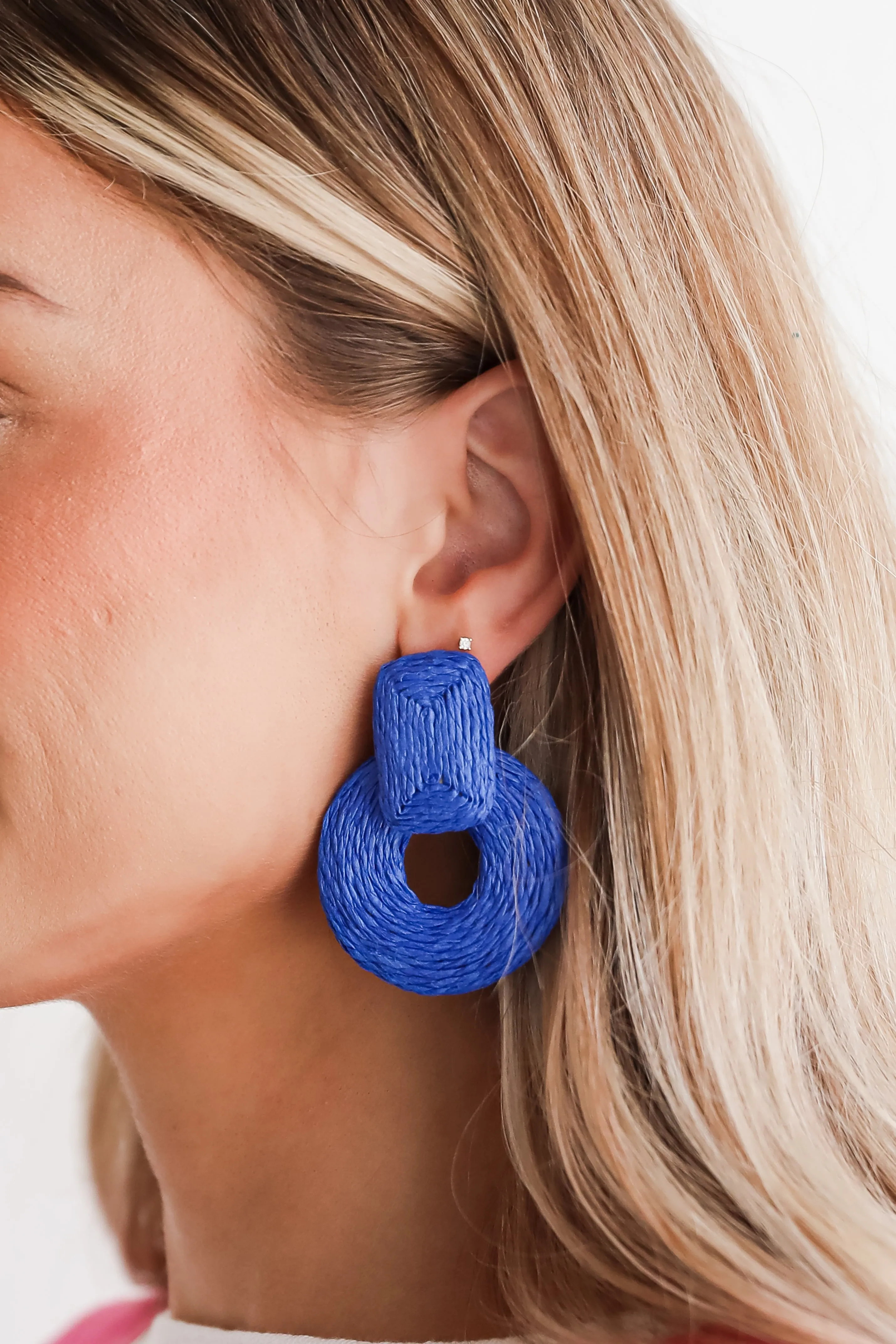 FINAL SALE - Alice Blue Straw Statement Earrings