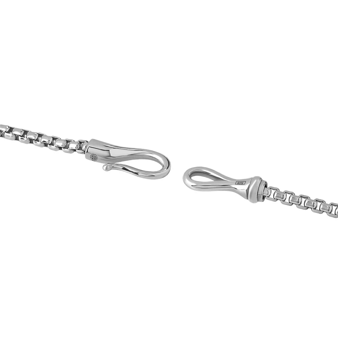 Fish Hook Box Chain Bracelet in Silver