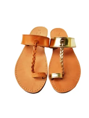 Forma Artisan Series : Braided Toe Ring Sandal (Natural Tan)