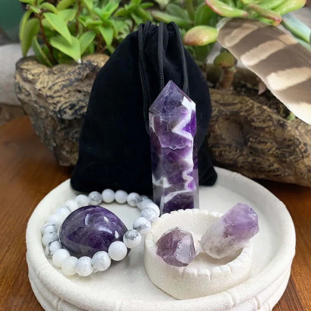 FREE GIVEAWAY!  Dream Amethyst Calming Crystal Set (Just Pay Cost of Shipping)