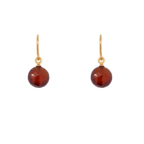 French Wire Garnet Coin Earrings 24K Fair Trade Gold Vermeil