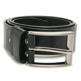 Full Grain Genuine Leather Belt Black City Oxford Single Rod