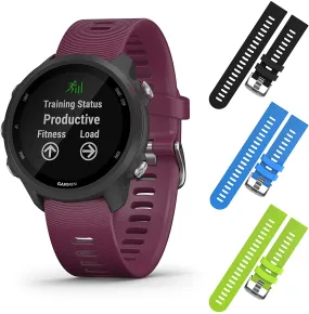 Garmin Forerunner 245 GPS Running Smartwatch (010-02120-01, Black/Blue/Lime)