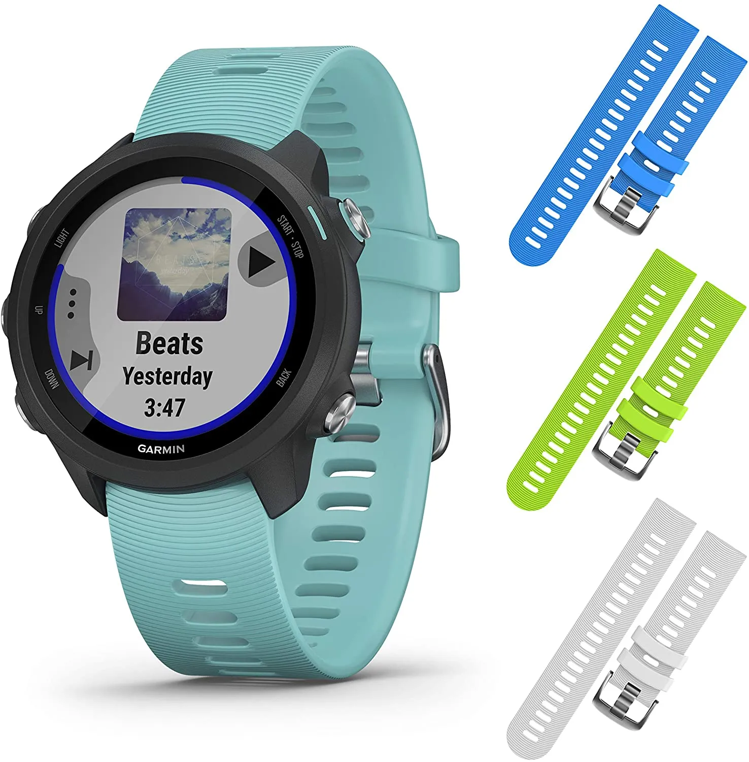 Garmin Forerunner 245 GPS Running Smartwatch (010-02120-22, Blue/Lime/White)