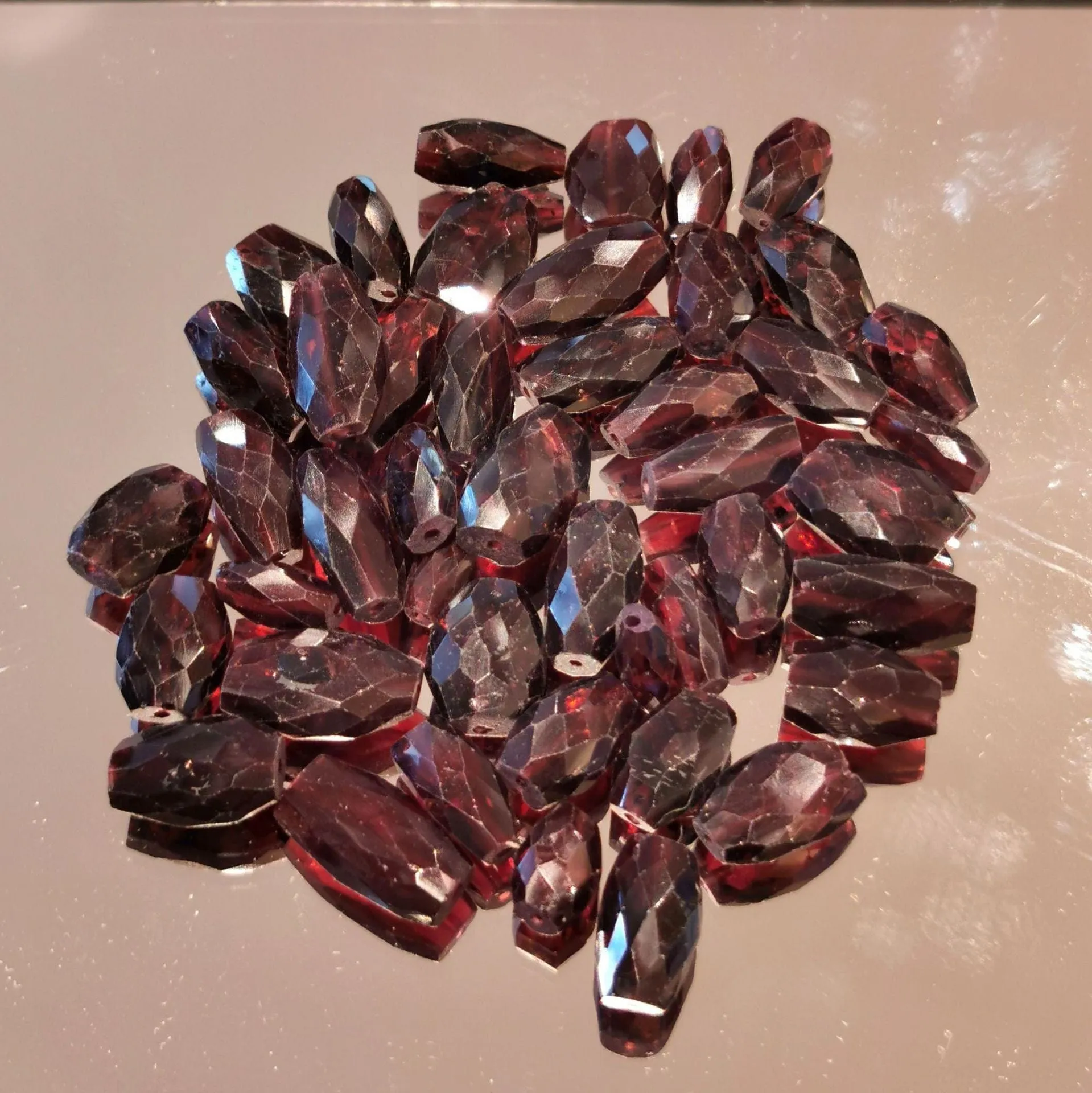 Garnet Faceted Nugget Beads (per bead)