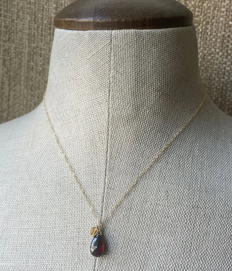 Garnet Sidecar Necklace