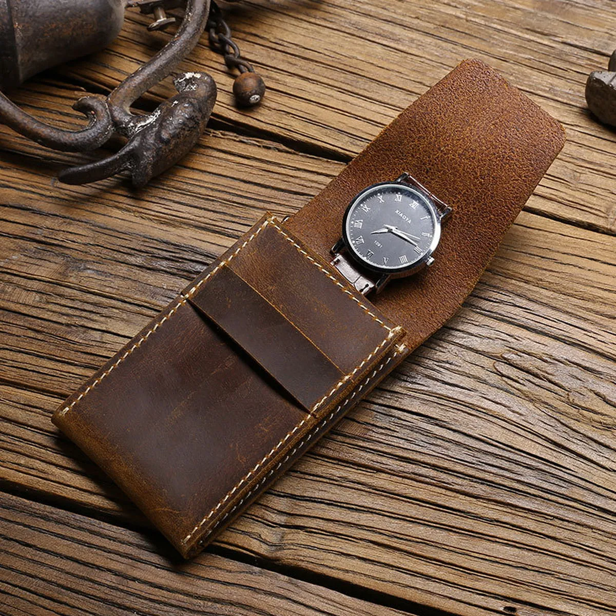 Genuine Leather Single Watch Case for Women