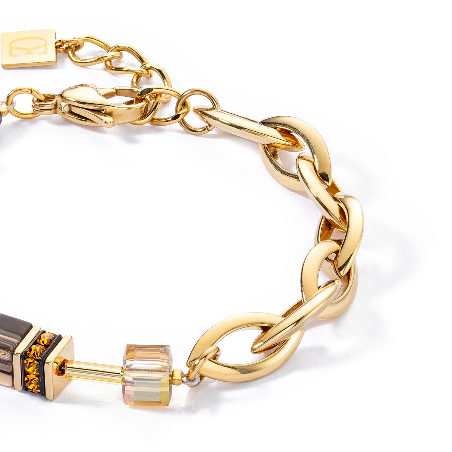 GeoCUBE® Chunky Chain bracelet gold-brown