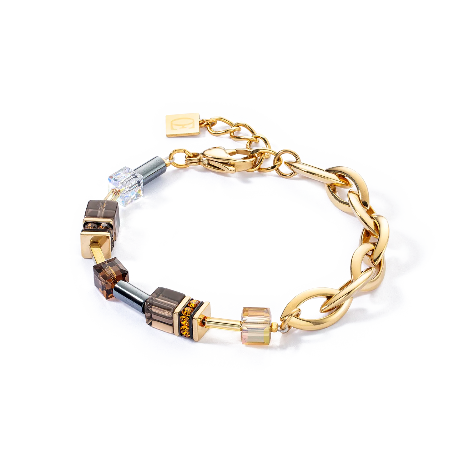 GeoCUBE® Chunky Chain bracelet gold-brown