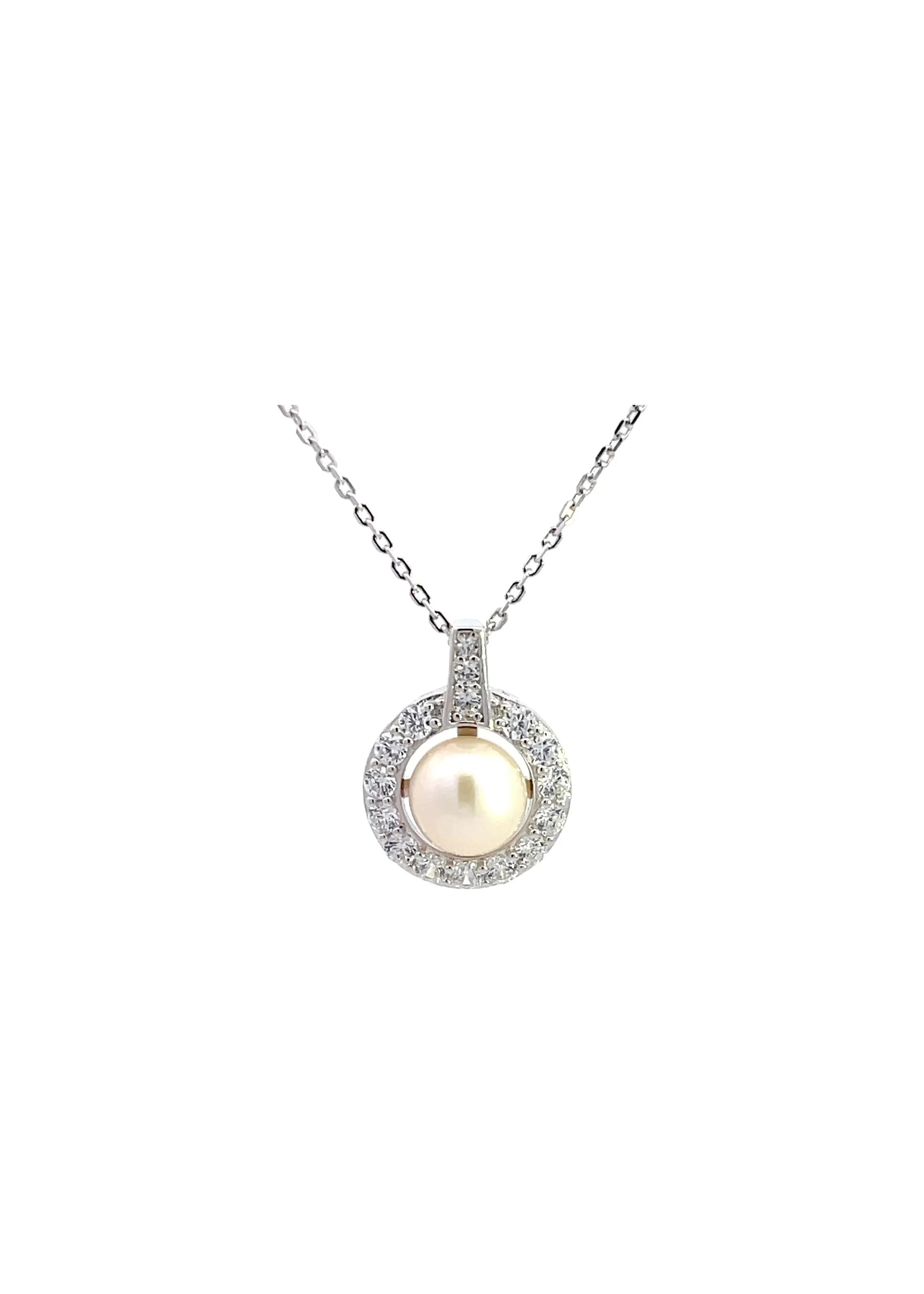 GEORGINI OCEANS TASMAN FRESHWATER PEARL PENDANT SILVER IP897W