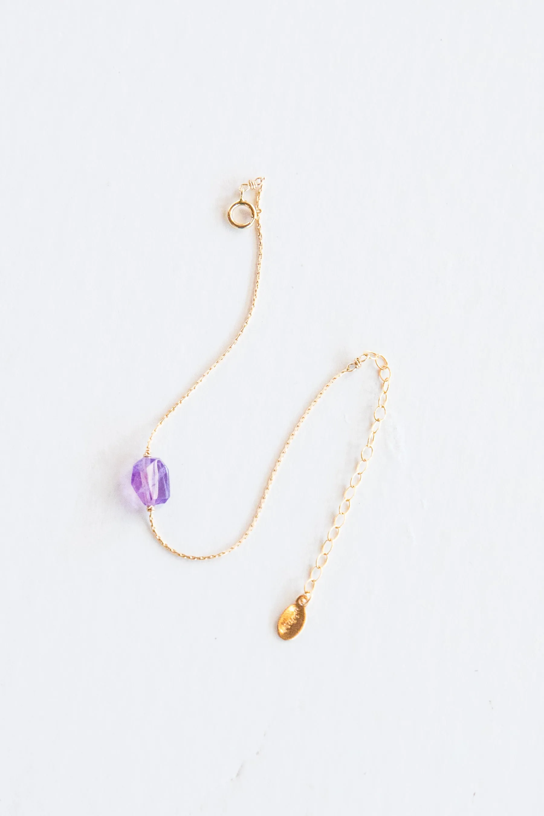 Gold Amethyst Itty Bitty Bracelet