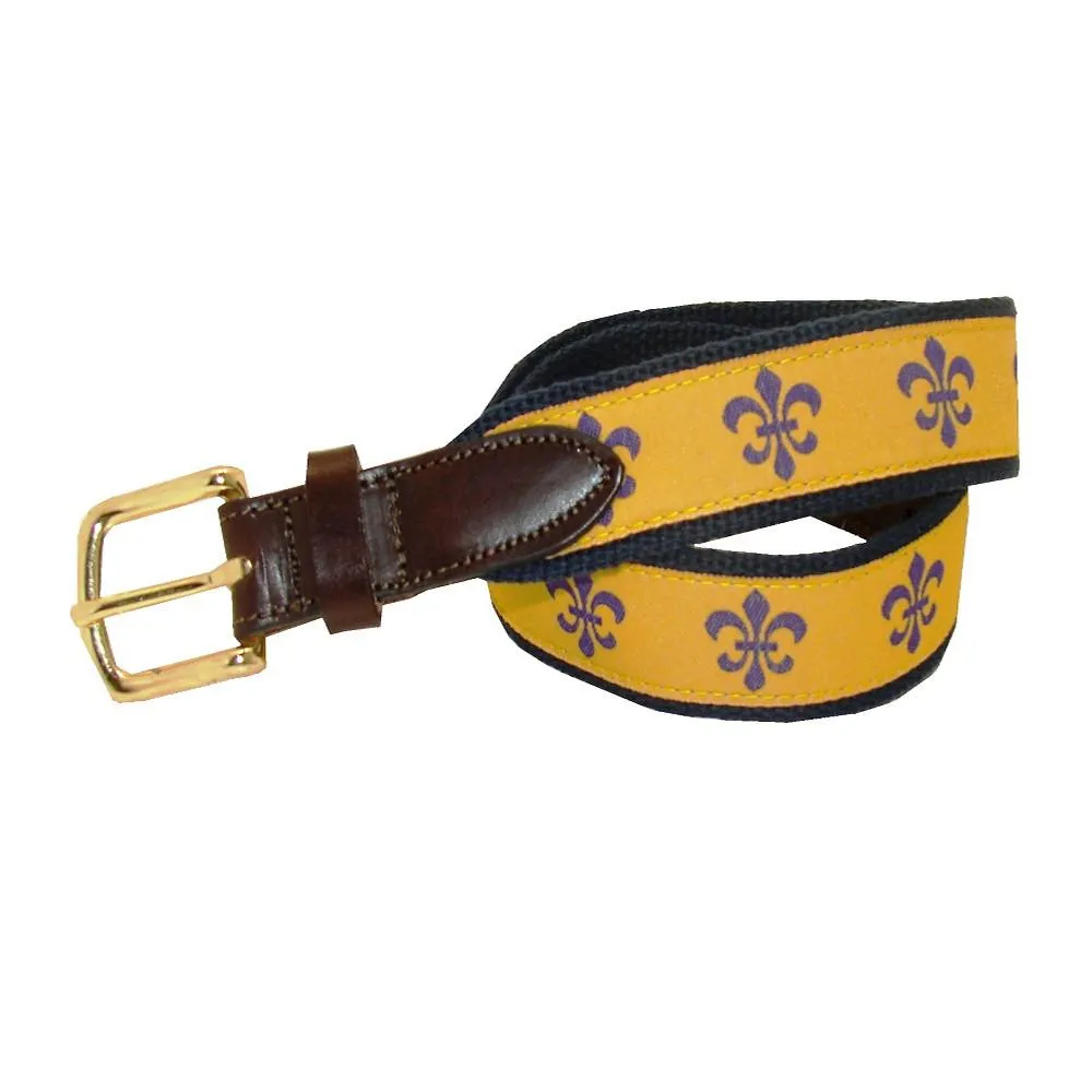 Gold & Purple Boys’ Fleur De Lis Club Belt