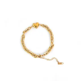 Gold Chain Heart Bracelet