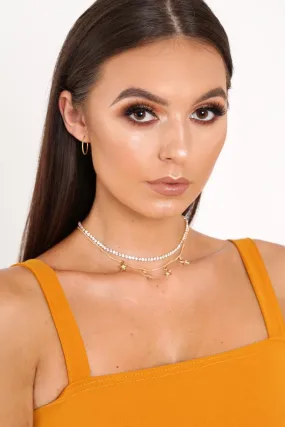 Gold Diamante Star Choker - Natiley