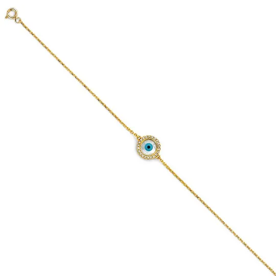 Gold Evil Eye Chain Bracelet Model-AB0560