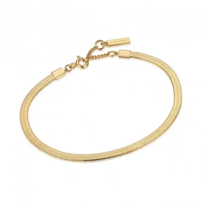 Gold Flat Snake Chain Bracelet B046-01G