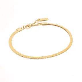 Gold Flat Snake Chain Bracelet