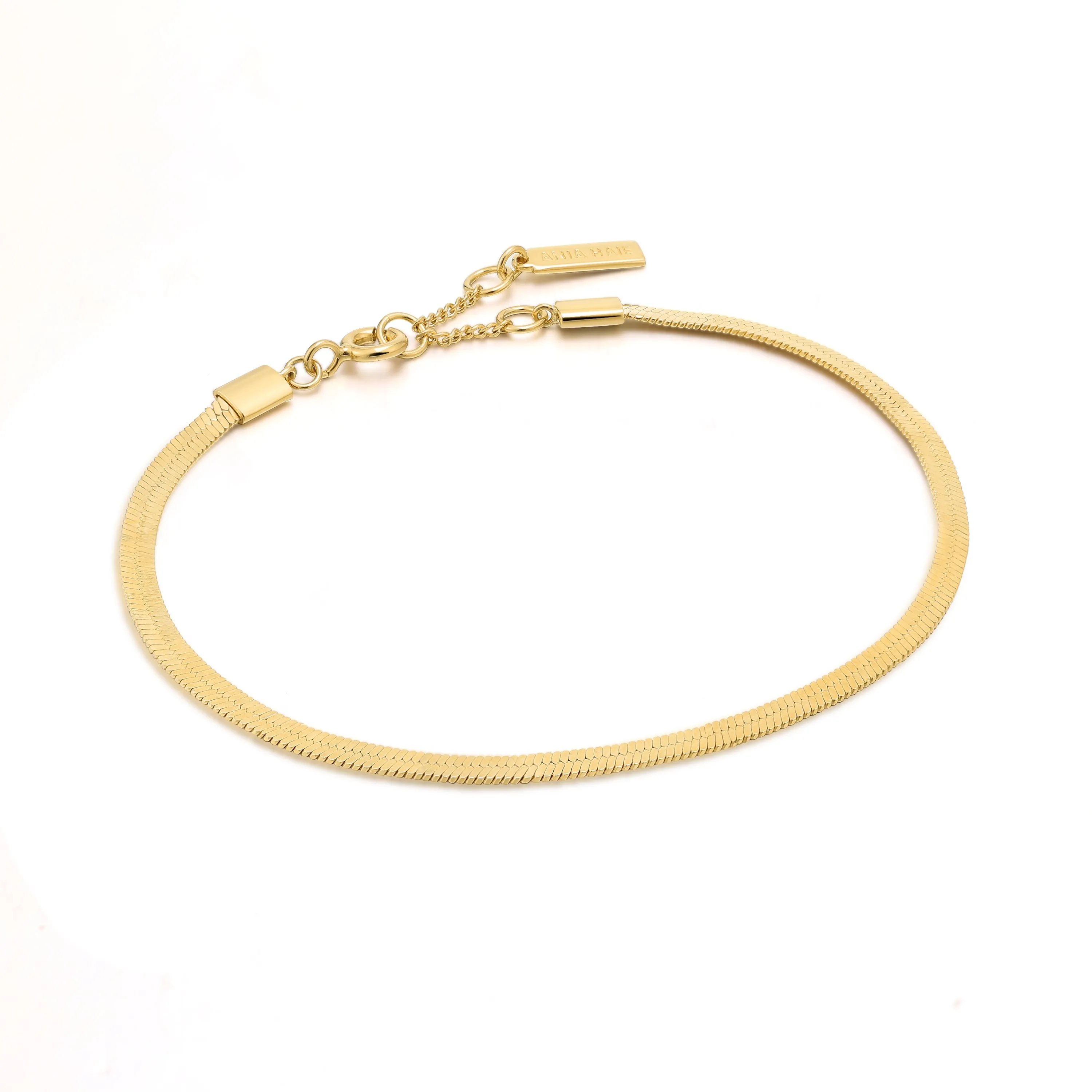 Gold Flat Snake Chain Bracelet