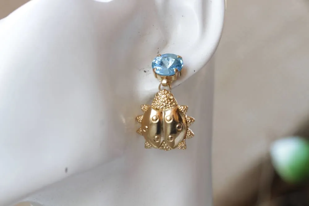 GOLD LADYBUG EARRINGS