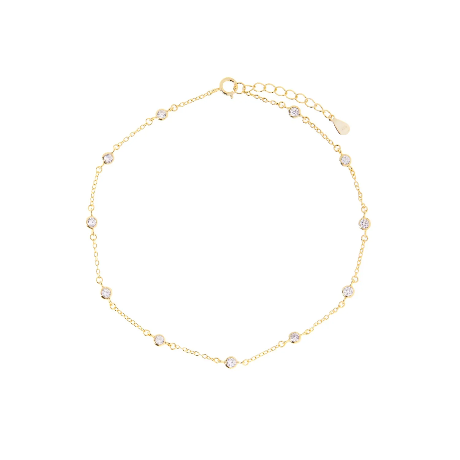 gold plated diamonds by the yard style anklet