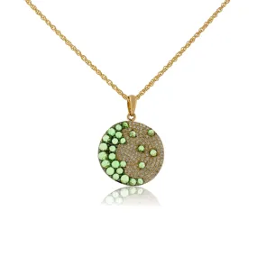 Green Tsavorite Garnet Circle Pendant