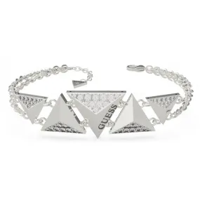 Guess Explosion Double Chain Triangles Silver Bracelet UBB70073-L