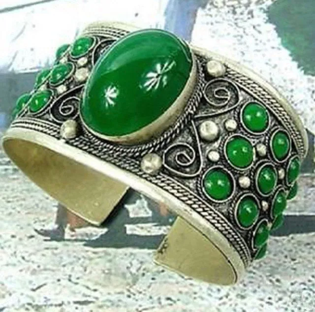 Gypsy Cuff Bracelets With Stones 7 Different Styles Silver Plated Statement Bracelet Handcrafted Carved Designs Black Green Purple Or Brown Stones