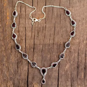 Halo of Beauty Garnet Necklace