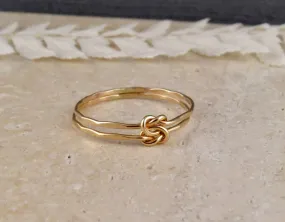 Hammered Gold Double Knot Ring