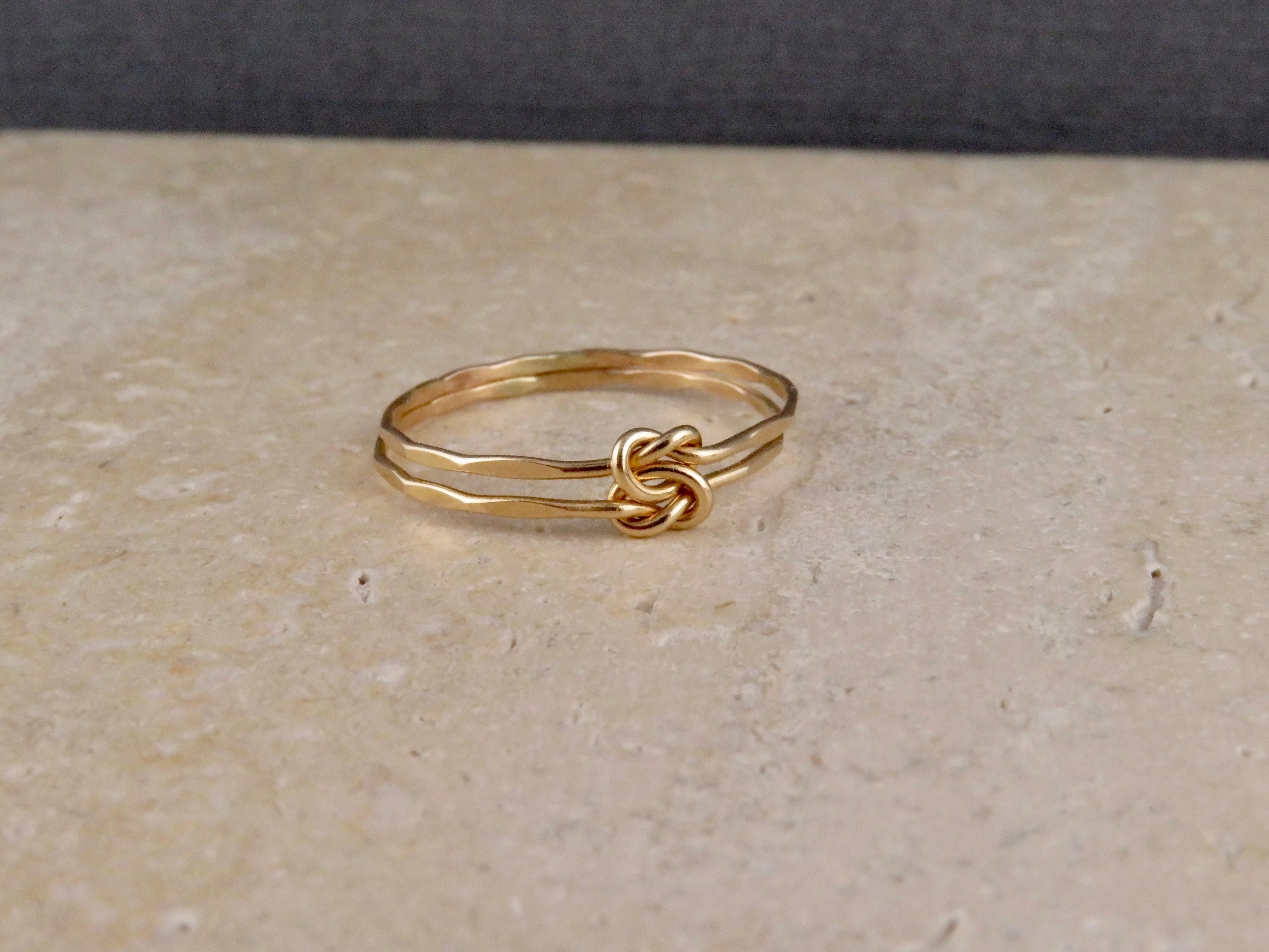 Hammered Gold Double Knot Ring