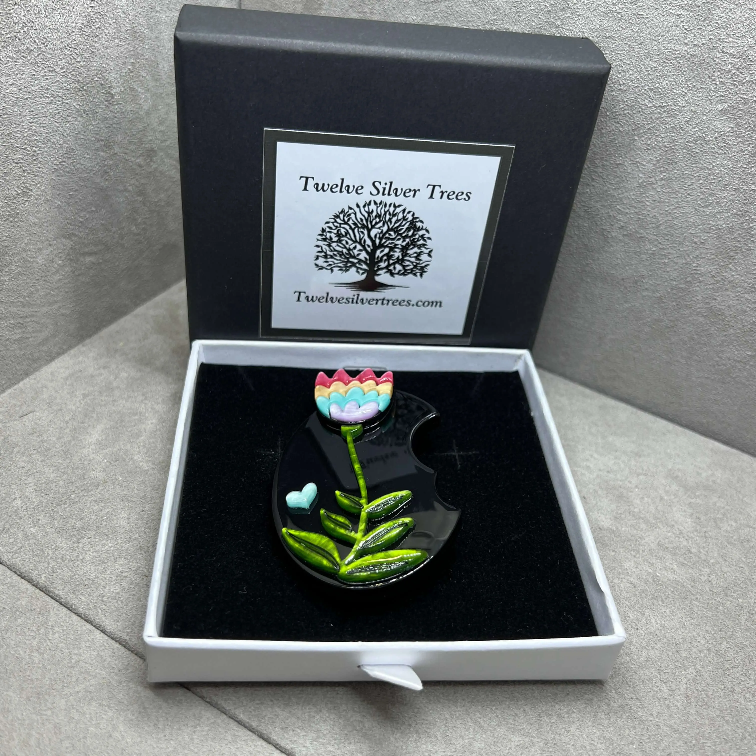 Handmade Acrylic Art Brooch - The Eternal Tulip