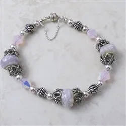 Handmade  Bracelet in Artisan Pearl Pink Beads