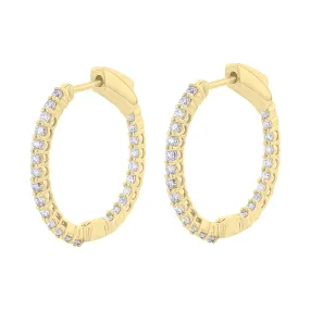 Harmonious Huggie Diamond Hoop Earrings 1CT