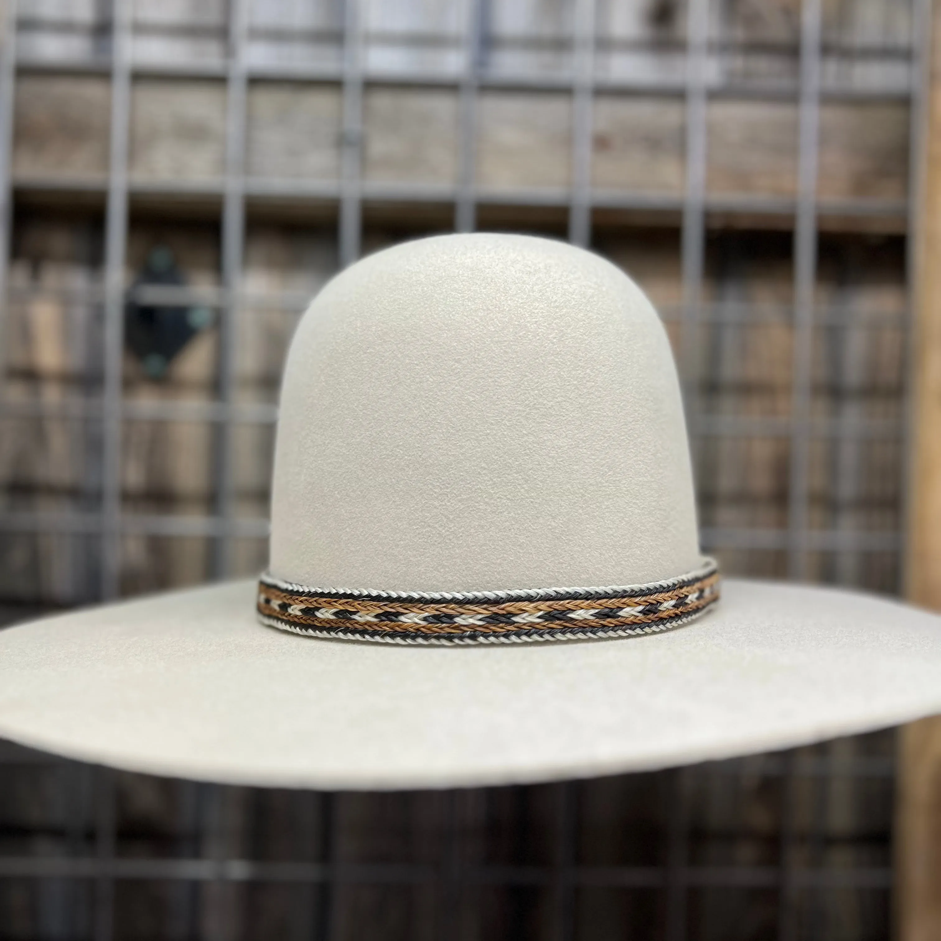 Hat Band | Horsehair 5 Strand w/ Knots Sorrel BLK WHT