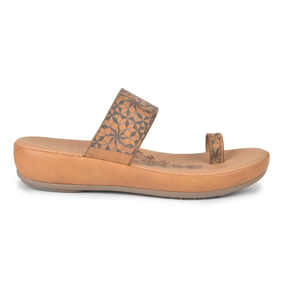 Healers Comfort (Tan) Thongs For Ladies GIF-213 By Liberty