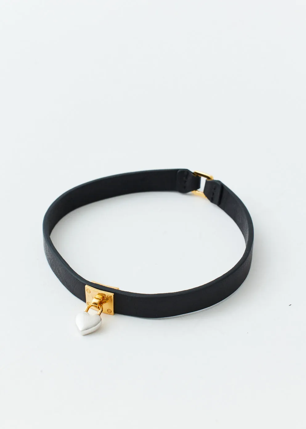 Heart Padlock Leather Choker