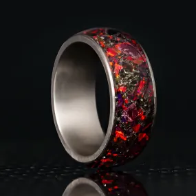 Hellfire Halo Glowstone Ring on Titanium