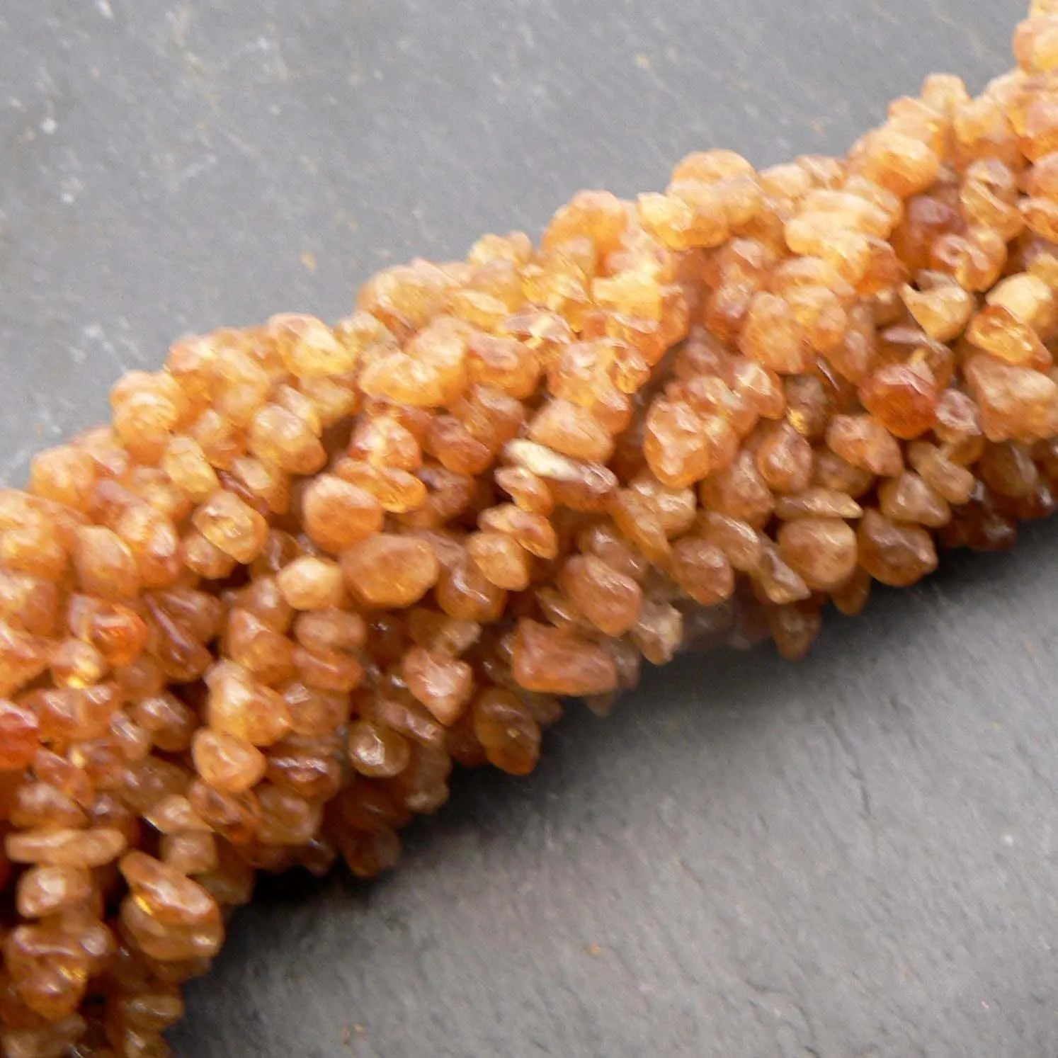 Hessonite Garnet Lighter Chip Beads 35" Strand