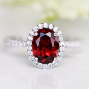 Iris Garnet Ring- Sterling Silver