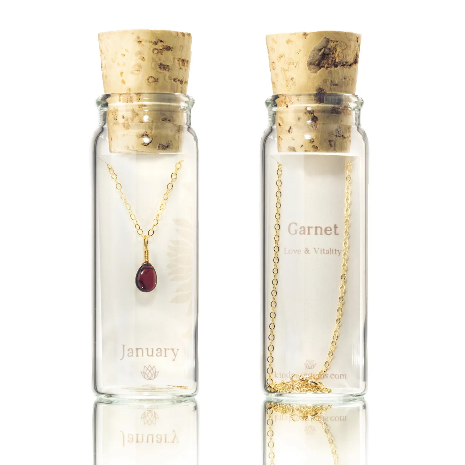 January Birthstone Necklace Bottle