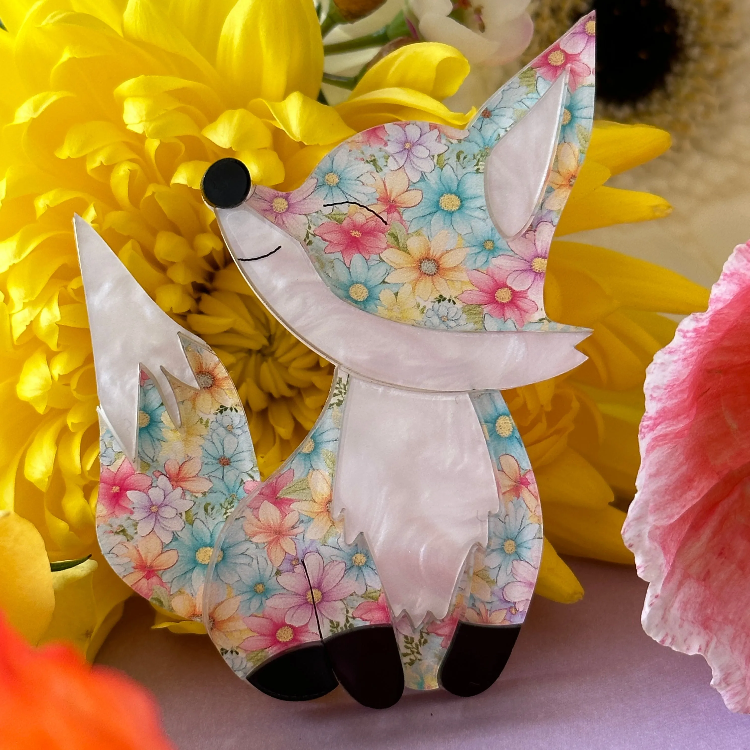 Jessica the spring 🦊 fox - brooch - Set of 2