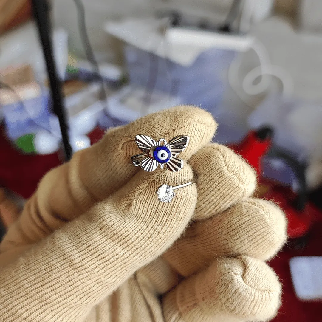 Jewelestia Divine Bloom Evil Eye Ring