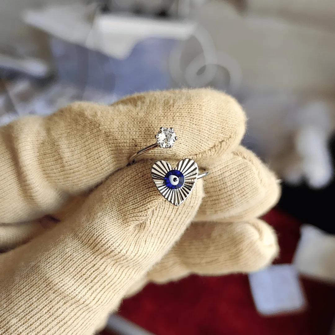 Jewelestia Divine Bloom Evil Eye Ring