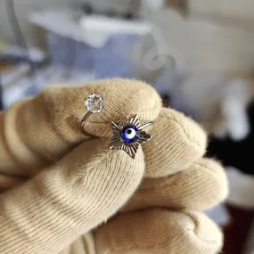 Jewelestia Divine Bloom Evil Eye Ring