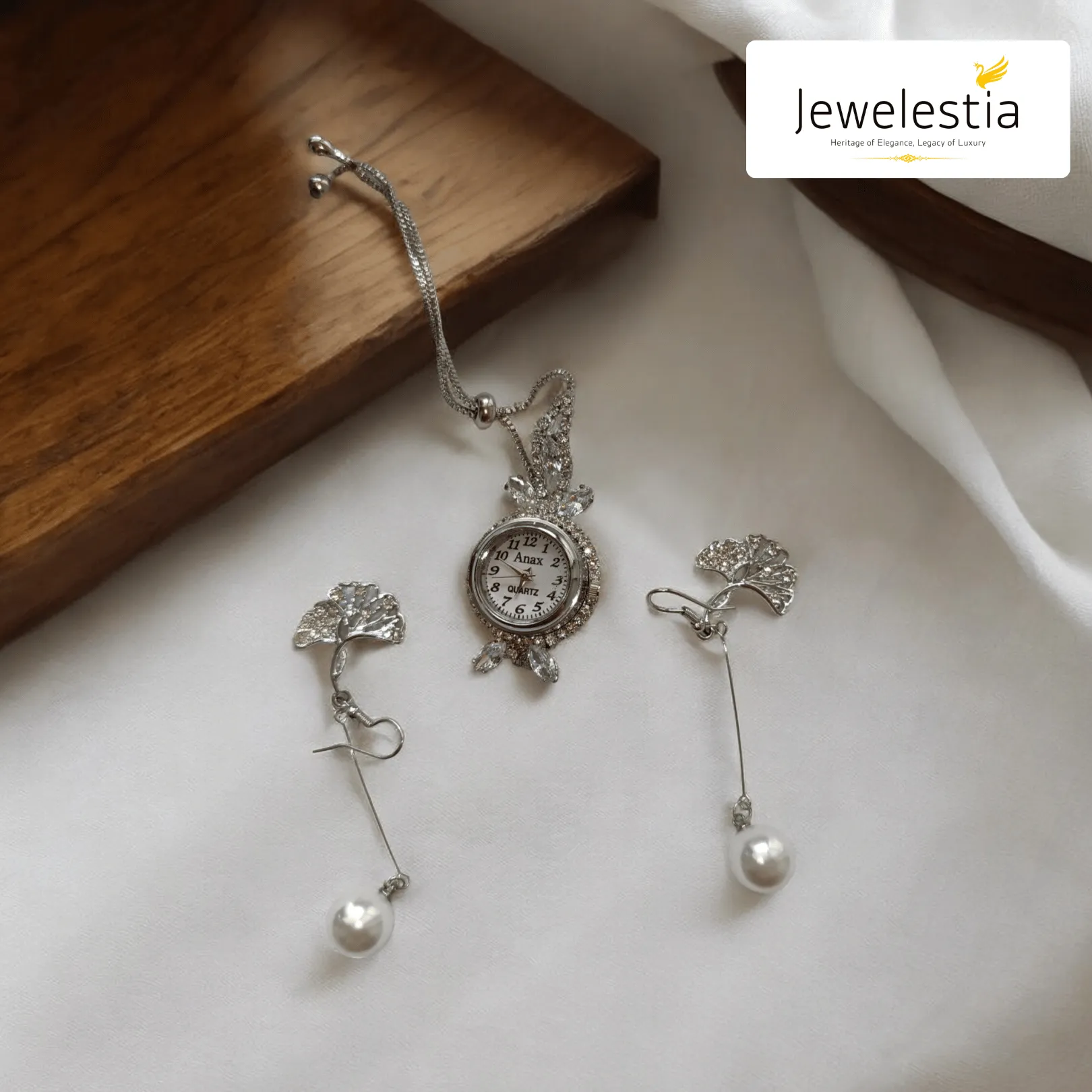 Jewelestia Korean Timeless Elegance Watch and Earrings Set