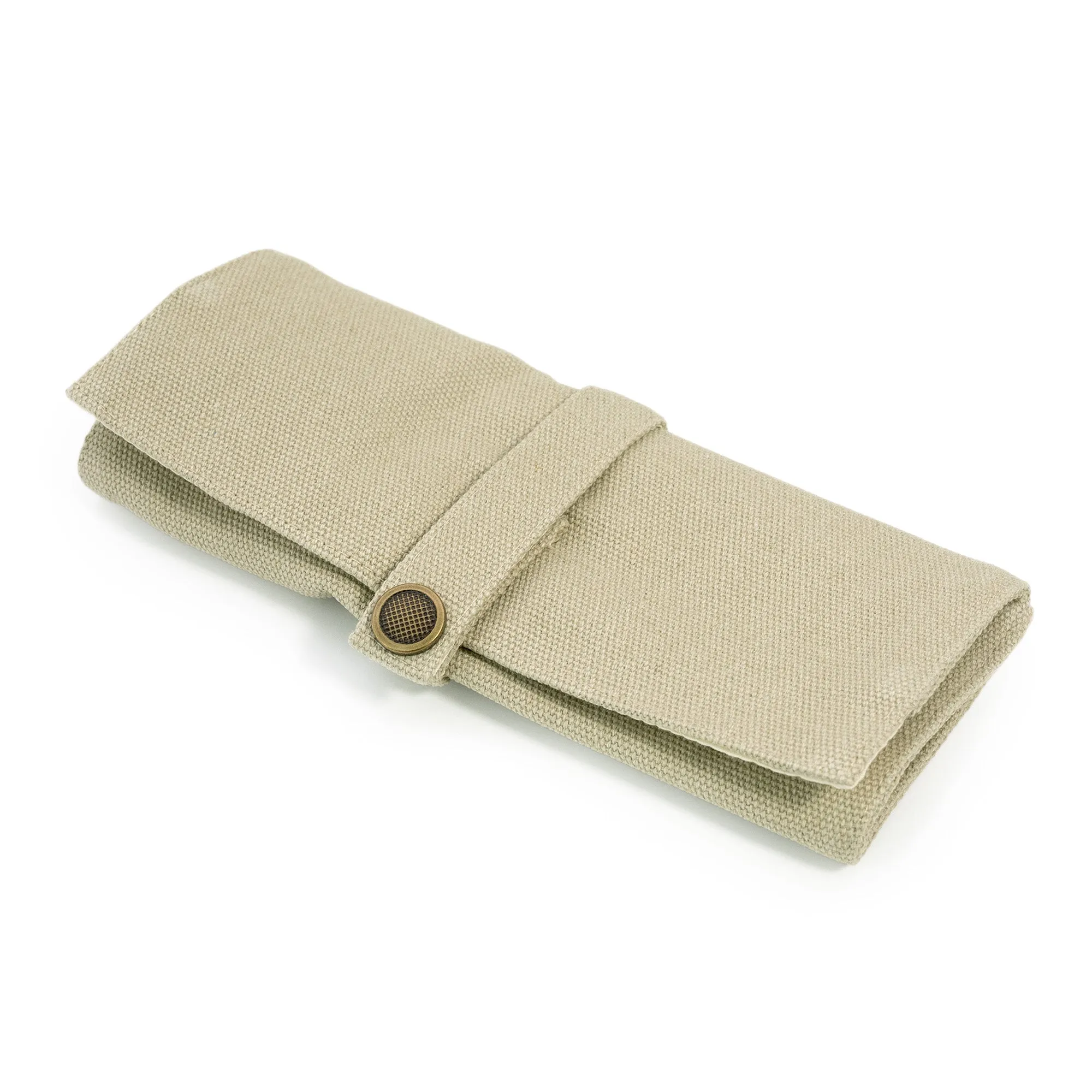 Khaki Wash Canvas Watch Band Roll Storage, 5 watch strap pockets