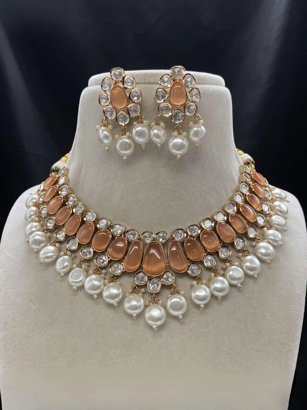 Kundan And Beads Studded Choker Necklace Set