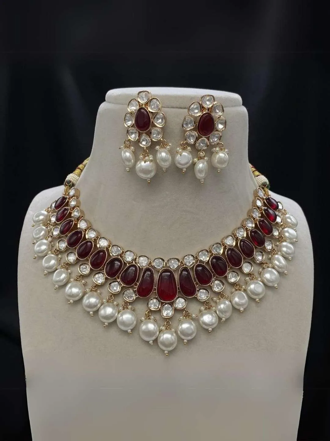 Kundan And Beads Studded Choker Necklace Set